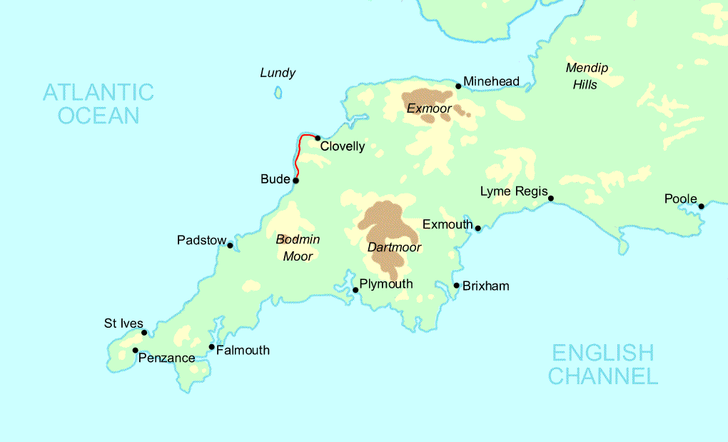 Cornwall's Atlantic Coast - North Short Break map